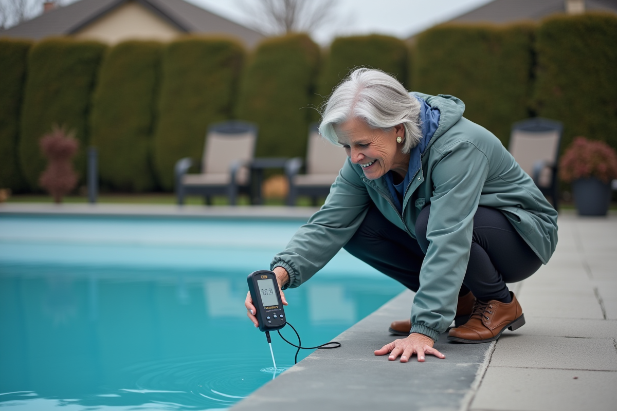 Femme senior vérifie l